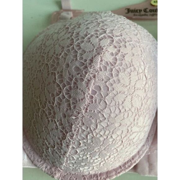 Juicy Couture Sexy Push Up Bra Sz 40D Parfait Pink Underwire JC6914D Lace NEW - Picture 5 of 9